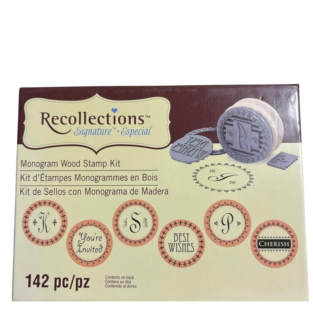 Recollections Signature 142-Piece Monogram Wood Stamp Kit